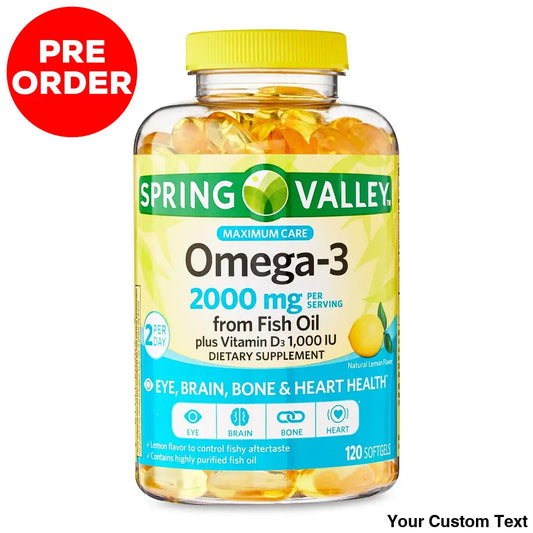 Omega 3 2000 Mg From Fish Oil Spring Valley Suplementos Y Vitaminas