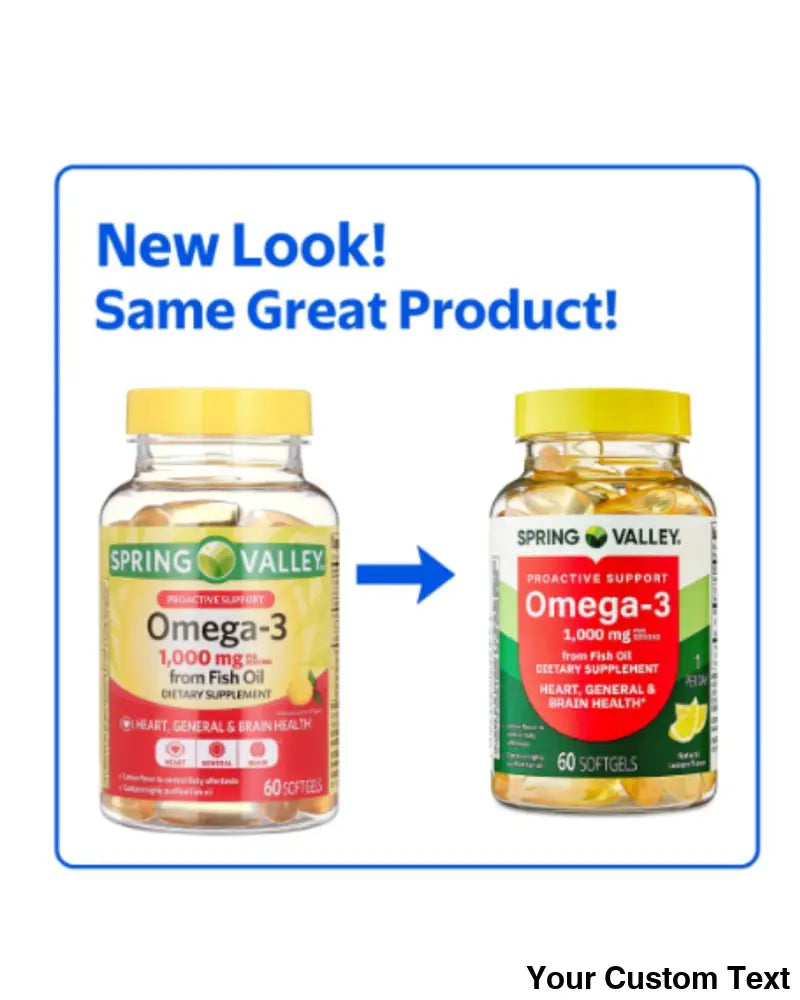 Omega 3 de 1000 mg Spring Valley - 60 pastillas softgel / 12 a 15 dias Hábiles - Suplementos y Vitaminas