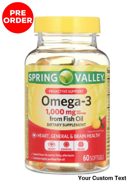Omega 3 de 1000 mg Spring Valley 60 pastillas softgel Suplementos y Vitaminas