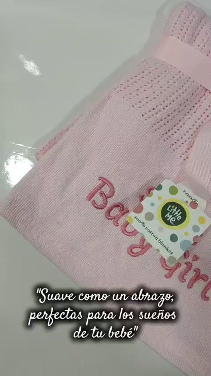 Sabanita de punto en Algodón para bebe con Bordado para niña