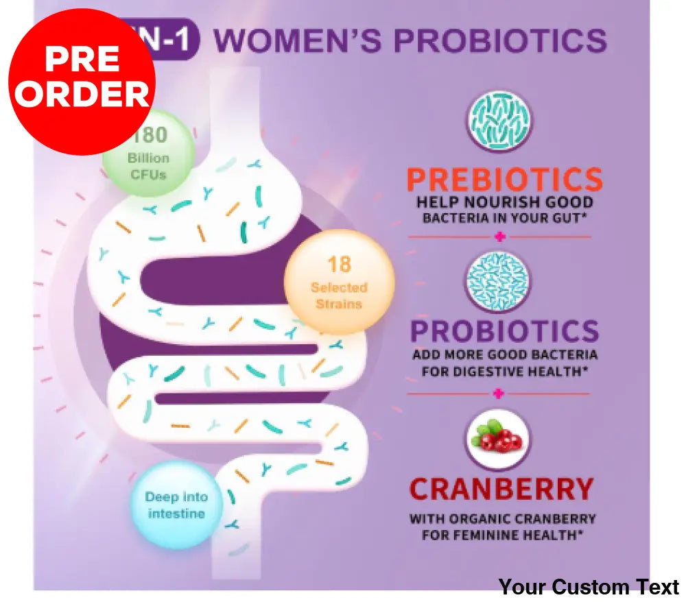 Probiótico con prebióticos orgánicos,para mujer 90 Pastillas Suplementos y Vitaminas