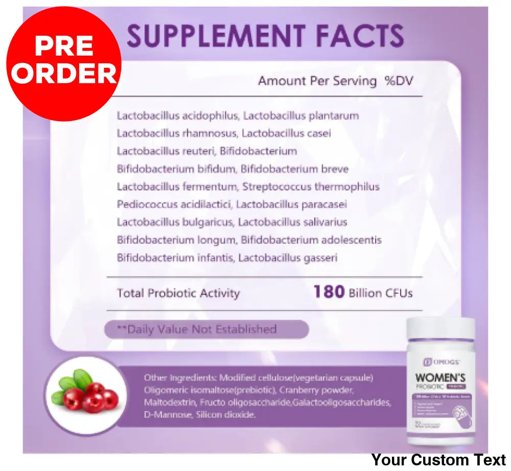Probiótico con prebióticos orgánicos,para mujer 90 Pastillas Suplementos y Vitaminas