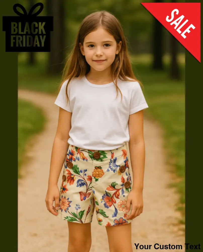 Short estampado floral para niña marca MC diseños 10 Short