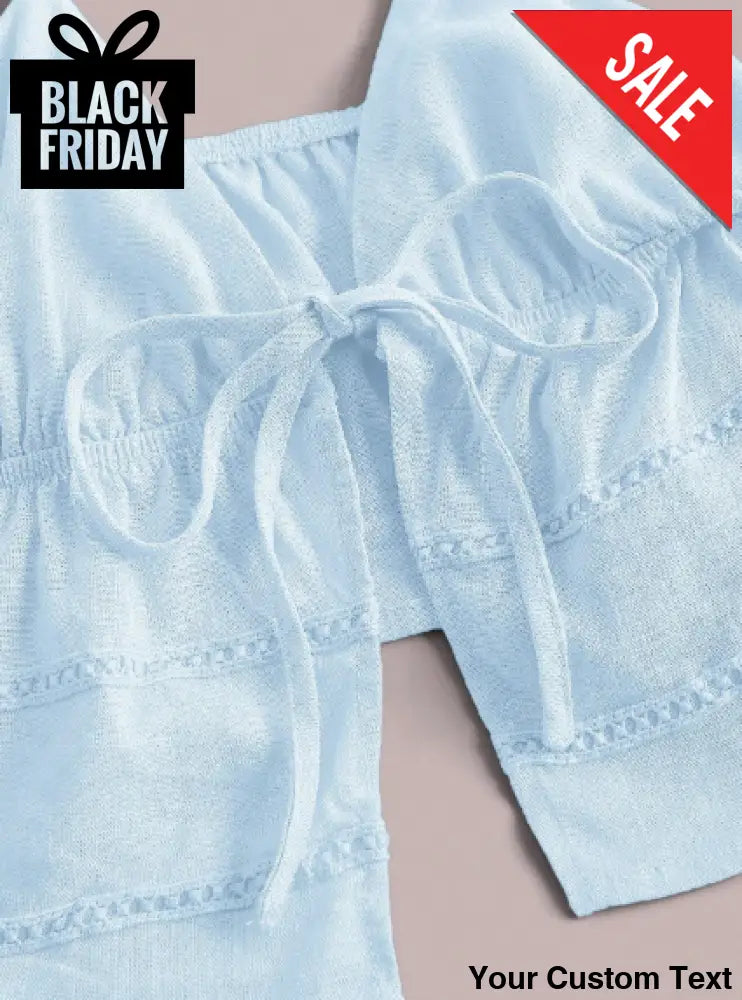 Top sin mangas con amarre delantero en Lino para mujer Blusa