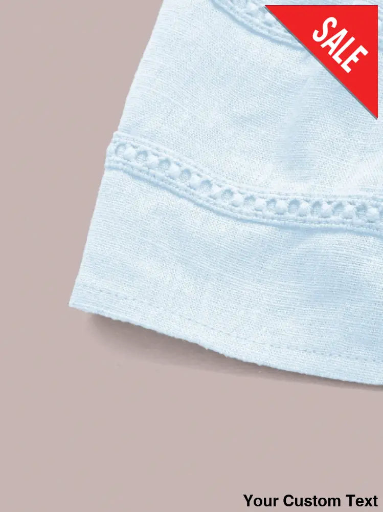 Top sin mangas con amarre delantero en Lino para mujer Blusa