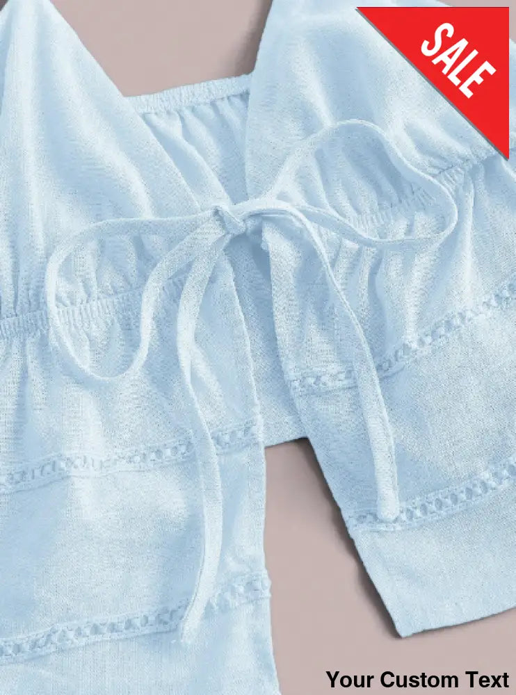 Top sin mangas con amarre delantero en Lino para mujer Blusa