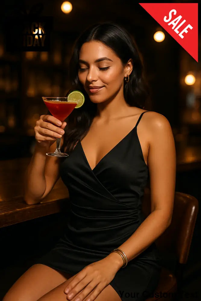 Vestido negro drapeado para mujer L Vestido