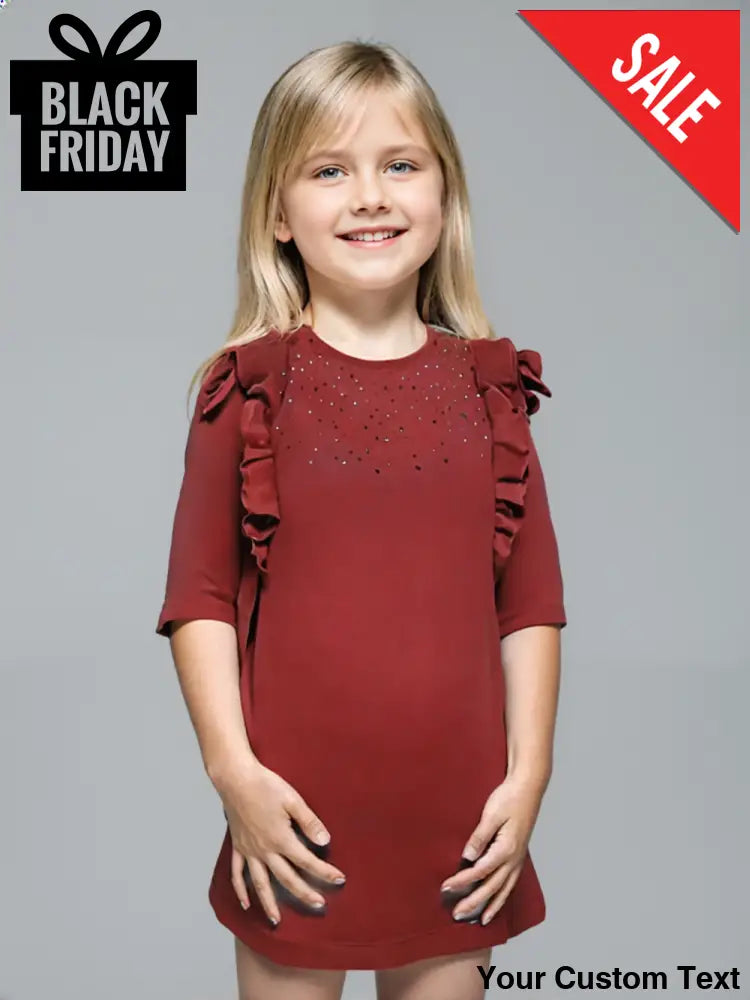 Vestido rojo mangas 3/4 marca Mayoral para niña 4 Vestido