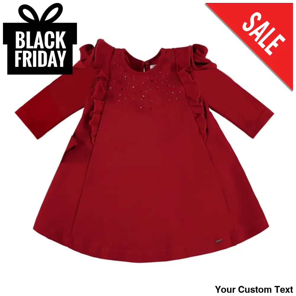 Vestido rojo mangas 3/4 marca Mayoral para niña 4 Vestido