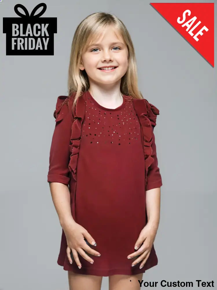 Vestido rojo mangas 3/4 marca Mayoral para niña 4 Vestido