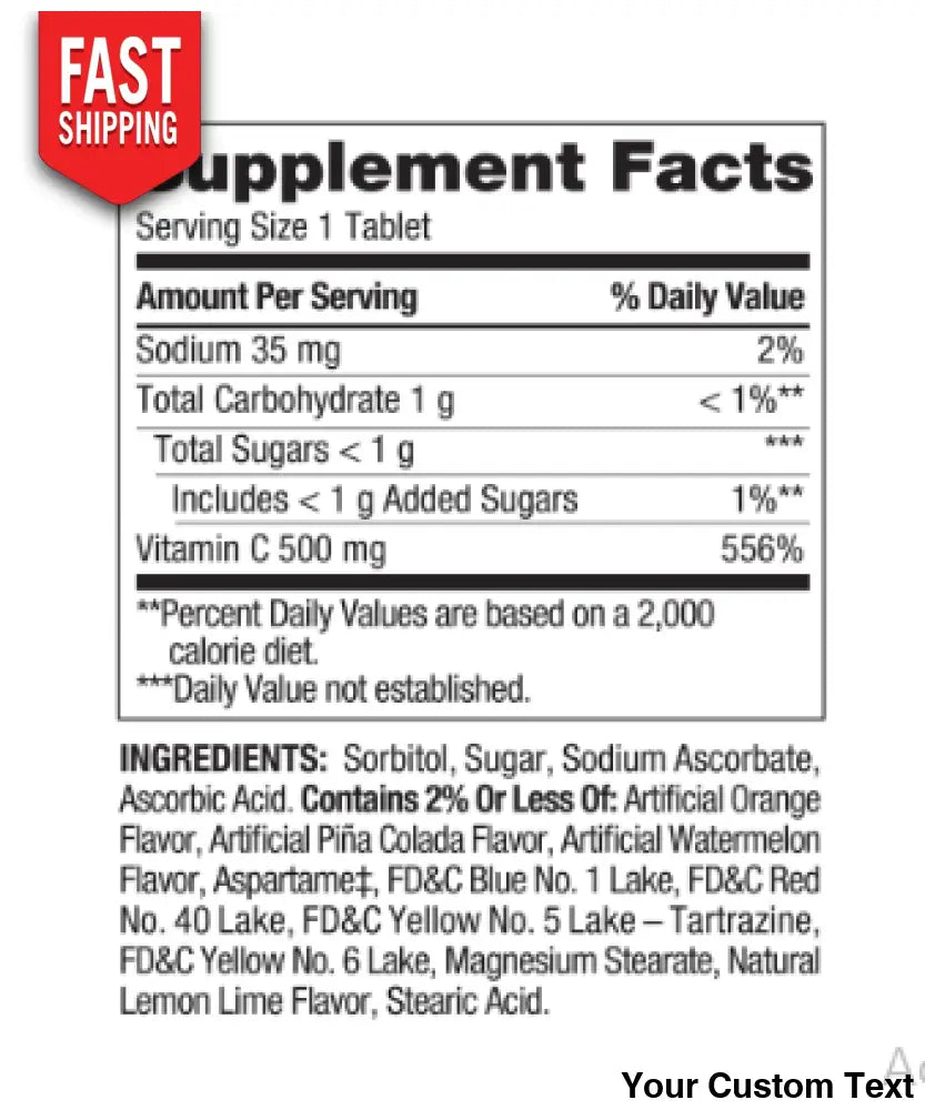 Vitamina C 500 Mg Masticable Spring Valley Suplementos Y Vitaminas