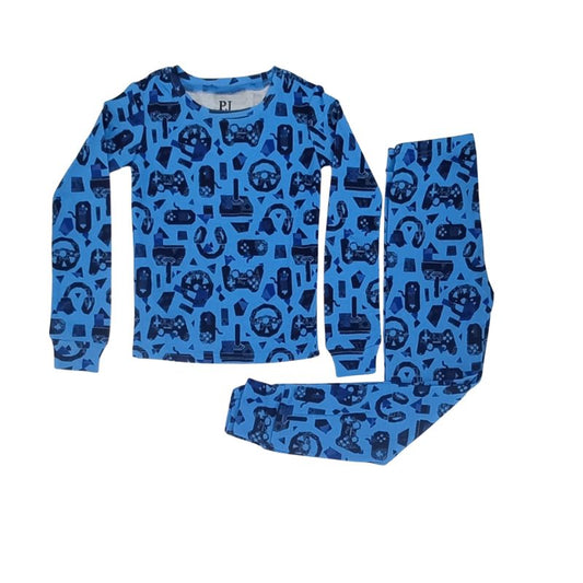 Pijama para niño estampado gamer azul marca childrens place