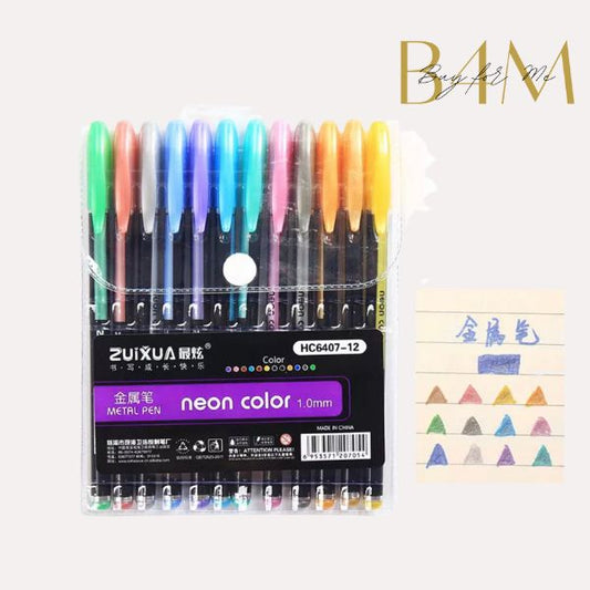 Estuche lapiceros metalizados x 12 Unidades