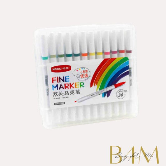 Estuche marcadores x 36 unidades doble punta