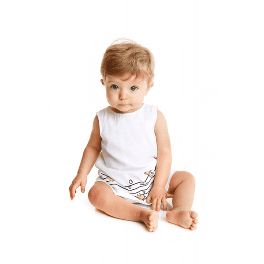 Vestido estampado marino bebe niña Losan
